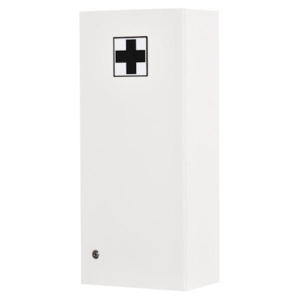 Rootz Medicinskåp - Väggskåp - Justerbar hylla - Första hjälpen - Korslåsbar - Badrum - Kök - Hall - Vit - 30 x 20 x 70 cm