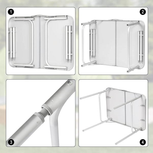 Rootz Ultimate Folding Camping Bordsæt - Justerbart picnicbord - Bærbart spisebord - Letvægtsdesign - Nem at bære - Ingen montering nødvendig - 55 cm