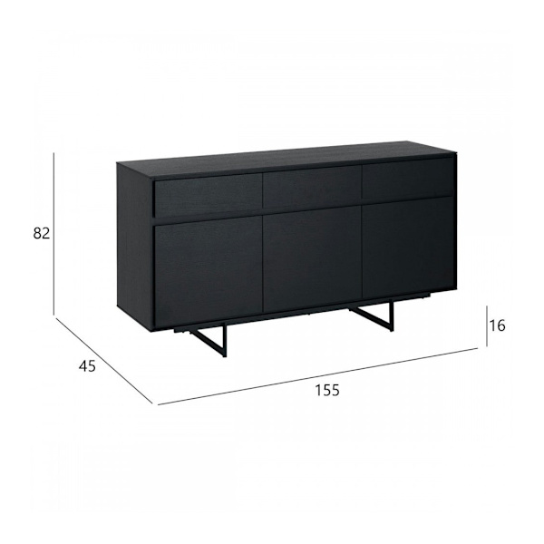 Rootz skänk - Förvaringsskåp - Buffébord - Förbättrade förvaringslösningar - Mjukt stängningssystem - Hållbar konstruktion - 155cm x 45cm x 85cm