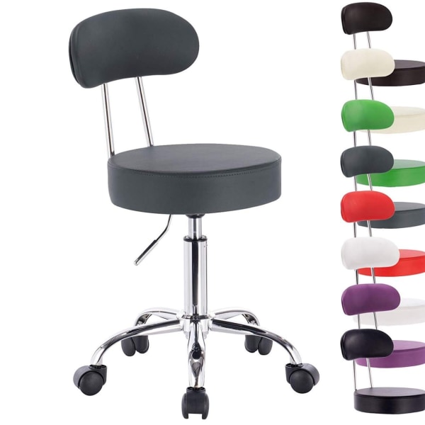 Rootz Ergonomic Swivel Pall - Kontorsstol - Justerbar sits - Högkvalitativt konstläder - Slitstark metallram - Flexibel 360° rotation - 75cm-87cm x 35