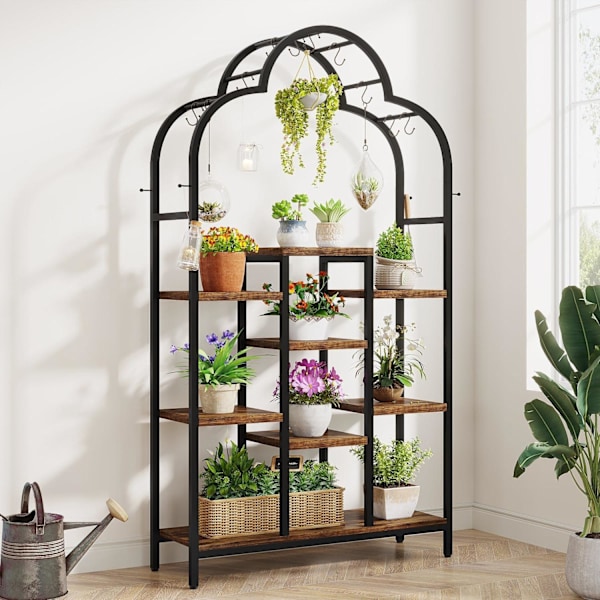 Rootz 6-vånings stort växtställ - växthylla inomhus - växtställ i flera våningar - utrymmesbesparande - 99,8 cm L x 30 cm B x 190 cm H