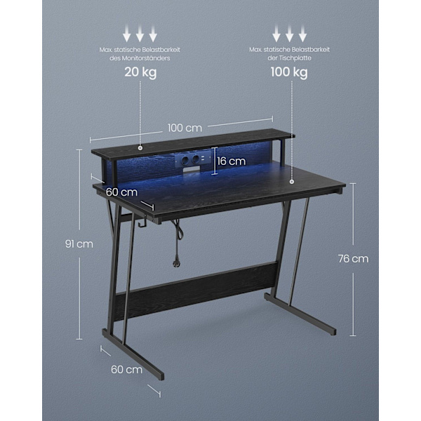 Rootz LWD191B56 Classic Black 2-delad matstol - Köksstol - Stoppade stolar - Bekväma sittplatser - Snygg design - Lätt att montera - 60cm x 100cm x 75