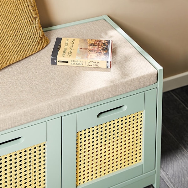 Rootz Shoe Storage Bench - Entryway Organizer - Shoe Cabinet - Padded Seat Comfort - 90x45x35cm