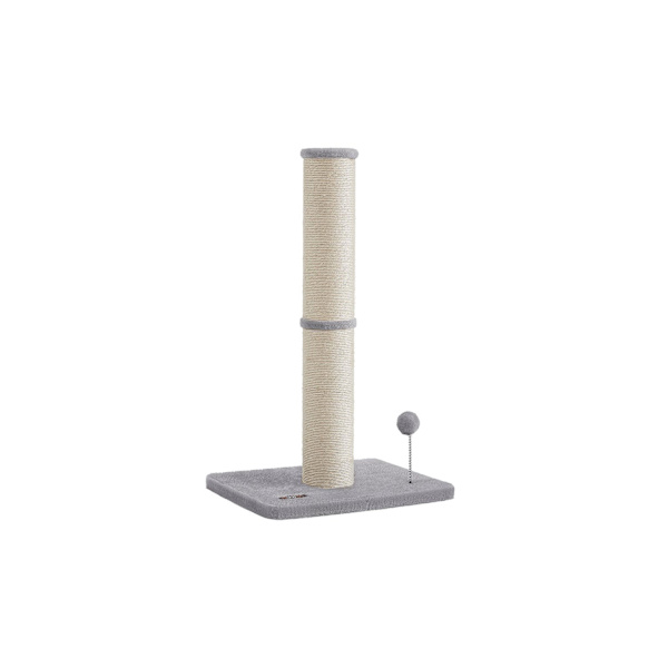 Rootz Dove Grå kradsestolpe - Kattetræ - Sisalreb - MDF - Plys - 50 cm x 40 cm x 85 cm - Letvægts 5 kg