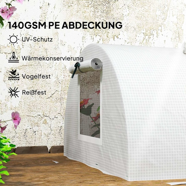 Rootz Foil Greenhouse - Mini Tunnel Greenhouse - UV -resistent växtskydd - Skyddar växter - 200 cm x 80 cm x 45 cm