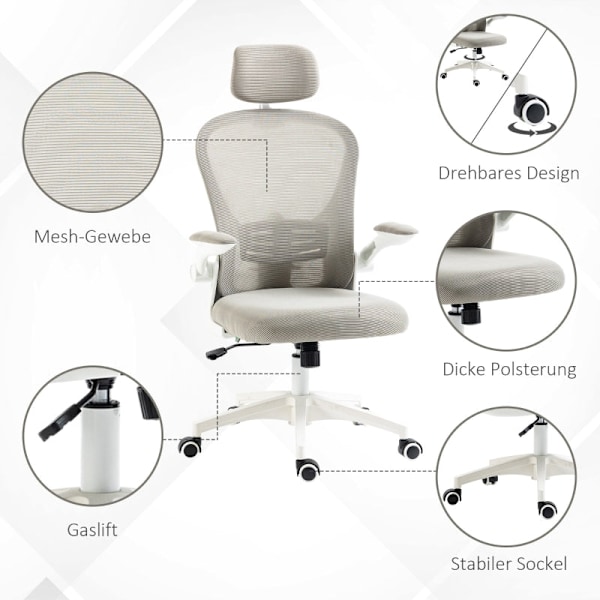 Rootz Kontorsstol - Datorstol - Arbetsstol - Ergonomisk design - 62cm x 64cm x 112-120cm