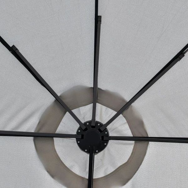 Rootz Dobbeltsidet Paraply - Paraply - Market Paraply - Haveparasol - Haveparasol - Parasol - Med LED - Lysegrå/sort - 4,5L x 2,65W x 2,4H m