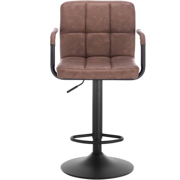Rootz Barpall - Bänkpall - Justerbar Barstol - Slitstark metallstomme - Ergonomisk design - Snygg antracit mörkbrun - 90-112cm x 51cm x 37cm