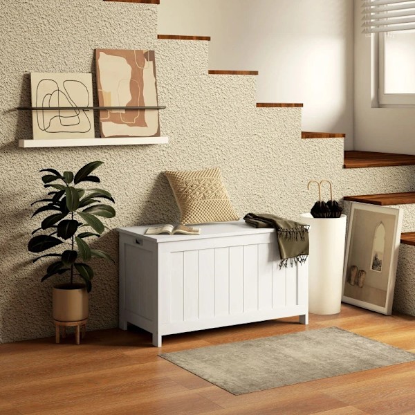 Rootz Köksvagn - Serveringsvagn - Köksö - 1 kryddställ - 1 handdukshållare - Justerbar i höjdled - Gummiträ - Vit - 109L x 40W x 89H cm