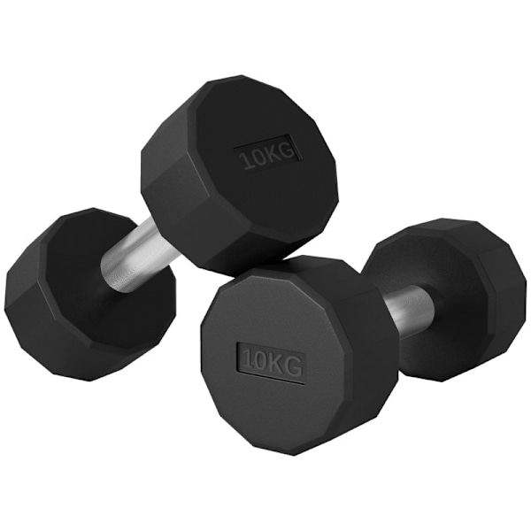 Rootz Square Hantlar Set - Icke-rullande vikter - Gummibelagd - Stålhandtag - Hemgymnastikutrustning - 26cm x 13cm x 13cm
