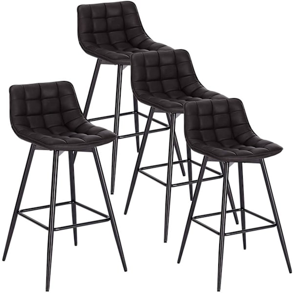 Rootz Barstol - Designerbarstol - Bordskammel med fodstøtte - Kunstlæder - Metalben - Komfortabel & Ergonomisk - Stabil og holdbar - Gulvbeskyttelse -