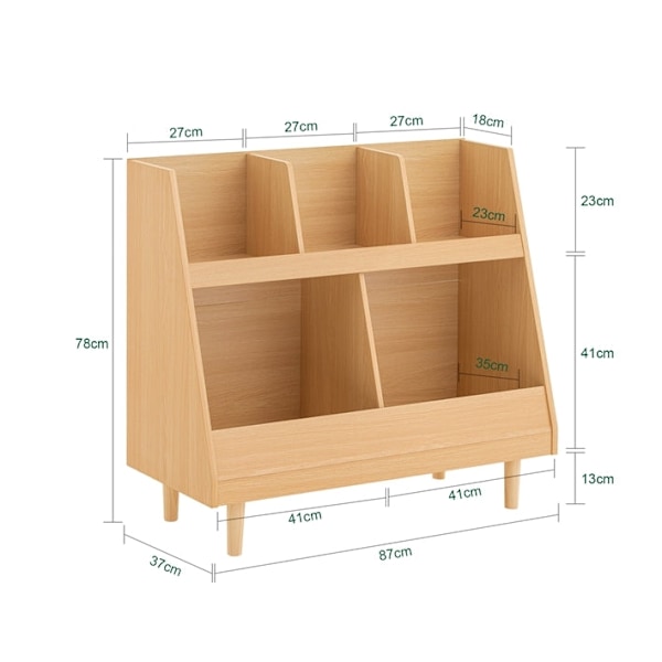 Rootz Kids Bookhelf - Child Book Storage - Toy Organizer - Safe Rounded Corners - 86x78x36cm