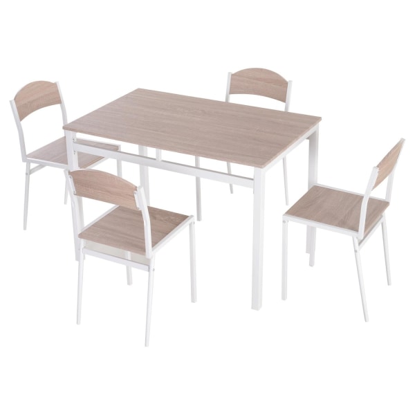 Rootz Spisestuesæt - 5-delt - Spisebord - Spisestuestol - 1 bord