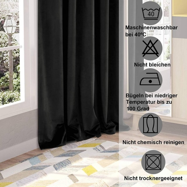 Rootz Luxurious Velvet Blackout Gardiner - Sekretessgardiner - Ljusblockerande paneler - Högkvalitativt material - Enkel installation - Tvättbar i mas