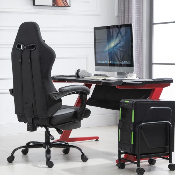 Rootz Gaming Chair - Svart - Skum, Pu - 24,4 cm x 20,47 cm x 50,39 cm