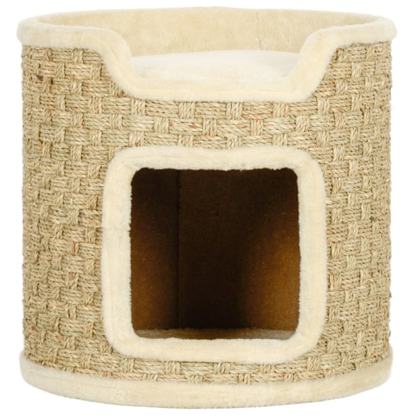 Rootz Cat Tower Barrel - Kradsestolpe - Kradsetræ - Spånplade - Sisal Rope - 38cm x 37cm - Khaki+Beige