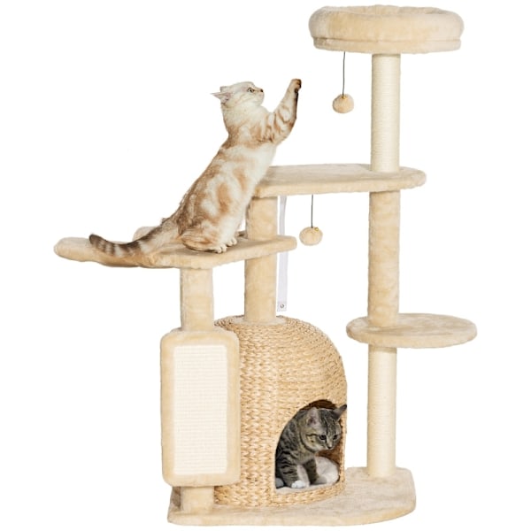 Rootz Cat Tree - Leikkikeskus - Raaputustolppa - Mukava riippumatto - Pehmeä pehmo - 56cm x 48cm x 112cm