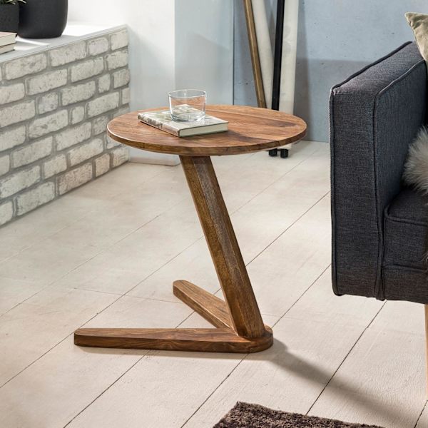 Rootz Sidebord - Sofabord - Massivt træ - - 45 x 45 cm - Rundt - Brun