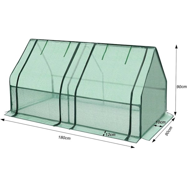 Rootz Greenhouse - Folieväxthus - Trädgårdshus - Effektivt växtskydd - 180cm x 90cm x 90cm