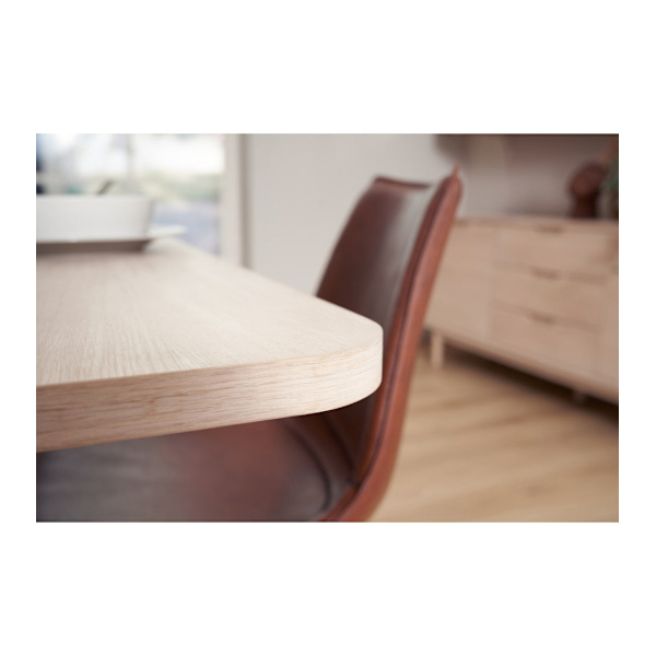 Rootz-ruokapöytä - Laajentuva pöytä - Jatkettava pöytä - Massiivitammea ja metallia - Tyylikäs viimeistely - Kestävä - Helppo huoltaa - 100cm x 200-30