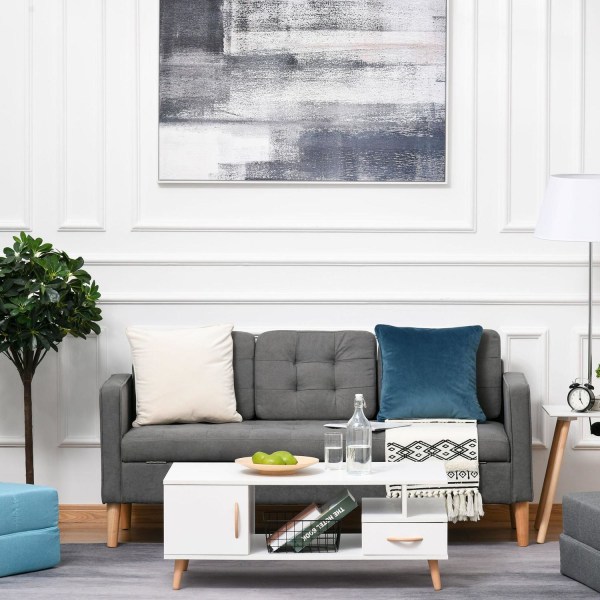 Rootz Soffa - 3-sits - Dubbel bäddsoffa - Grå - 166,5 x 62 x 82 cm