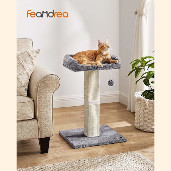 Rootz Cat-skrapstolpe - Cat Tree - Cat Climbing Tower - Hållbara material - Bred plattform - Lätt att rengöra - Stabil bas - 45cm x 40cm x 71cm