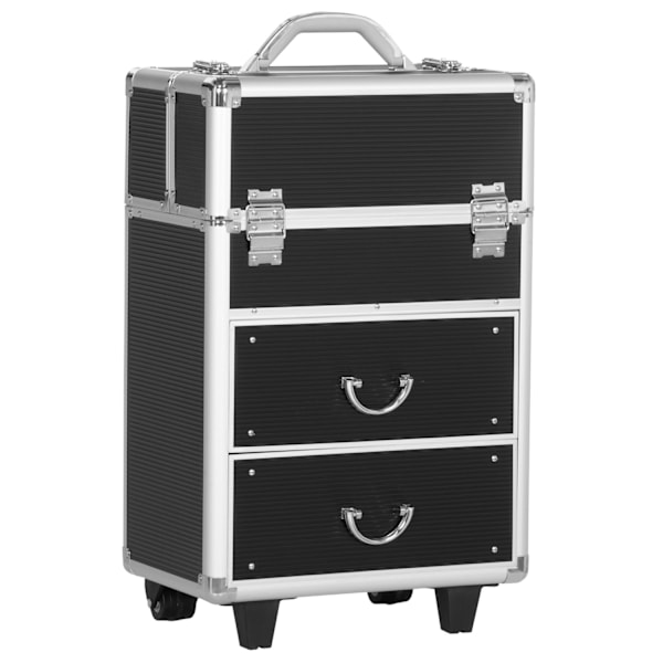Rootz Trolley Cosmetic Case - Makeup Vanity - Beauty Organizer - Telescopic Handle & Wheels - 36L X 23W X 58H CM - Secure & Portable