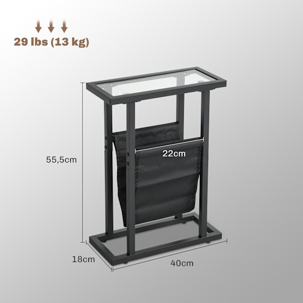ROTZ METAL SIDA TABLE - SLIM TABLE - MRINT SPACE TABLE - GASS TOPP, TABGE PAG, STABILITET - 40 cm x 18 cm x 55,5 cm