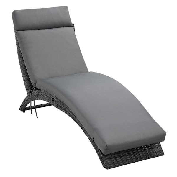 Rootz liggeunderlag - Solsengeunderlag - Havesengeseng - Pude - Polyester/PP fyld - Mørkegrå - 196 x 55 x 8 cm