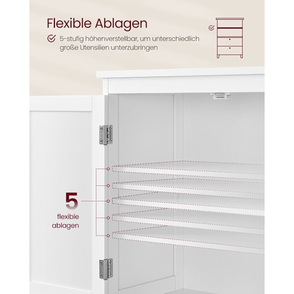 Rootz Badeværelsesskab - Opbevaringsenhed - Organizer - MDF - 30 cm x 60 cm x 110 cm - Klassisk hvid - Anti-tip - 136 kg max kapacitet