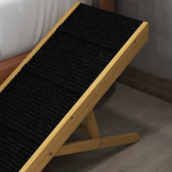 Rootz Pet Ramp - Hundaramp i trä - Justerbar höjd - Halkfri matta - Små till medelstora hundar - 83,5 cm x 35 cm x 47,5 cm