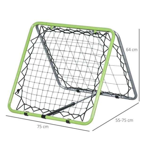 Rootz Rebounder Net - Justerbart Rebounder Net - Träningsmålset - Rebound Wall Net - Grön/Svart - 75 x 75 x 64 cm