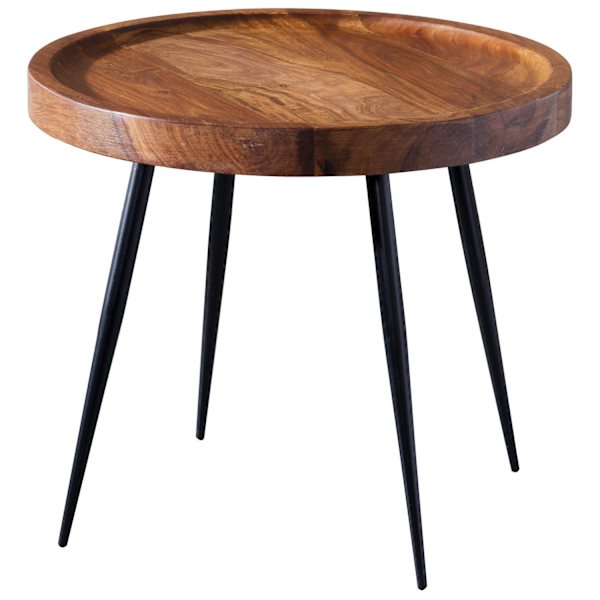Rootz-sivupöytä 46 x 40 x 46 cm WL5.674 Sheesham-puumetallinen sohvapöytä - Industrial Style Real Wood -pöydät Olohuone - Puinen pöytä Sohvapöytä Meta
