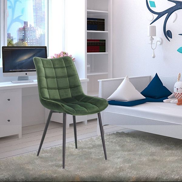 Rootz Set med 2 matstolar - Sammetssits - Metallben - Hållbar och långvarig - Bekväm och ergonomisk - Mångsidig design - 85,5 cm x 46 cm x 40,5 cm