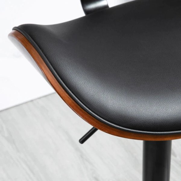 Rootz Barpall Set - Justerbar i höjdled - Vridbar konstläder - Stålram - Svart - 53 x 50,5 x 112,5 cm