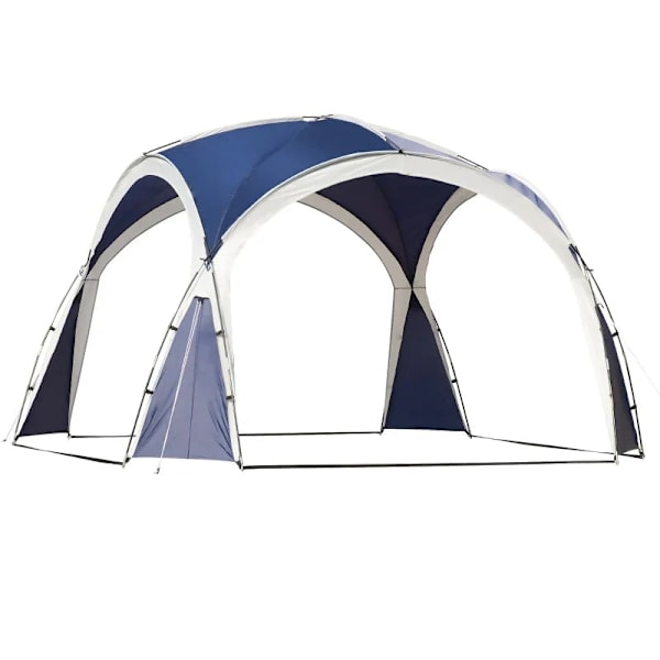 Rootz 6-8 personers kupoltält - Gazebo - Skydd mot sol och duggregn - Polyester - Blå + Grå - 3,5 x 3,5 x 2,22 m