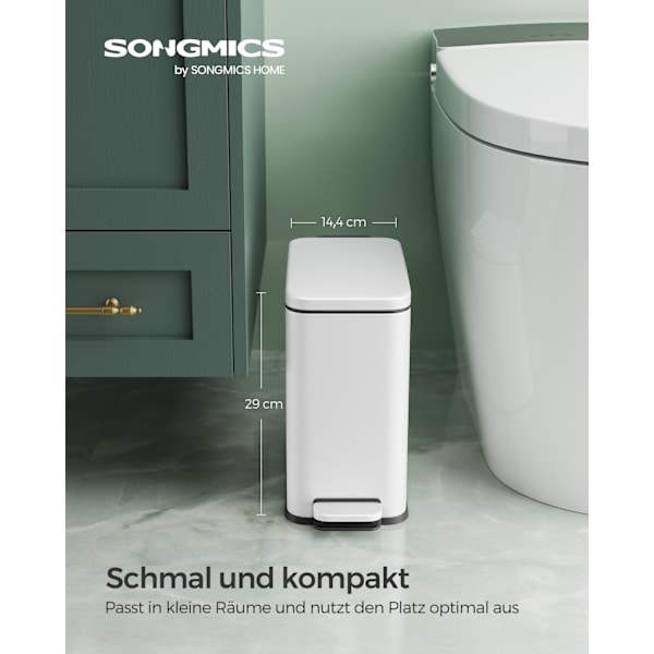 Rootz White Steel Kosmetikspand - Makeup Organizer - Affaldsbeholder - Holdbar konstruktion - Kompakt størrelse - Let at rengøre - 29,9 cm x 14,4 cm x