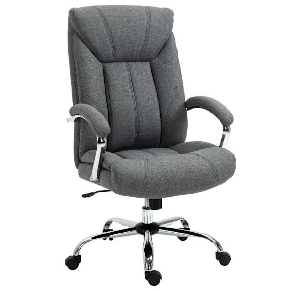 Rootz kontorsstol - Kontorsstol med vippfunktion - Ergonomisk stol - Skrivbordsstol - Vridstol med ryggstöd - Justerbar i höjdled - Grå - 65 x 78 x 11