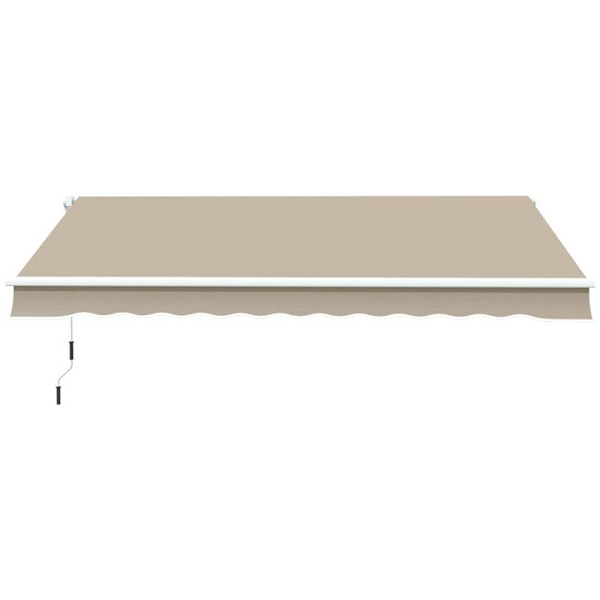 Rootz Markise - Solafskærmning - Indtrækkelig - Med håndsving - Metalramme - Polyester - Blå + Beige - 3,95 x 2,45 x 3,50 m