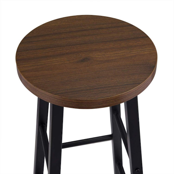 Rootz Industriel Barstol - Bordskammel - Metal- og træskammel - Robust konstruktion - Alsidig brug - Gulvbeskyttelse - Sædehøjde 71 cm, sædediameter 3