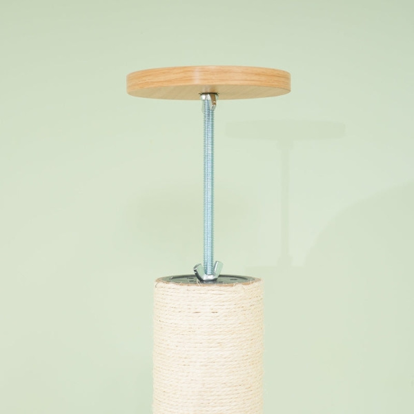 Rootz golv-till-tak kattträd - Katttorn - Skrapstolpe - Justerbar höjd - Trämaterial - 40cm x 40cm x 230-250cm