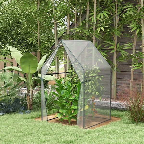 Rootz Drivhus - Cold Frame Drivhus - Film Drivhus - Mini Drivhus - Stål - Plastik - Gennemsigtig + Sort - 90 cm x 90 cm x 145 cm