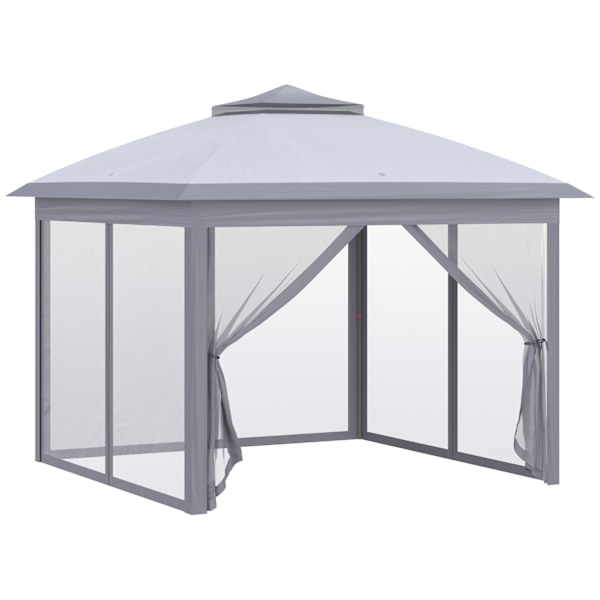 Rootz 3 x 3 m trädgård gazebo - tält - pop -up - UV -skydd - dubbel tak - 330 cm x 330 cm x 288 cm