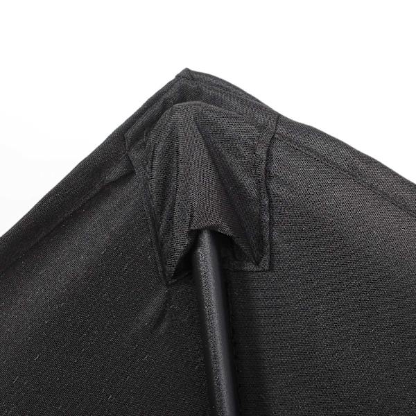 Rootz Black Hexagonal Parasol - Balkon Sunshade - Patio paraply - Easy Open - Ø196 cm x 2,04m