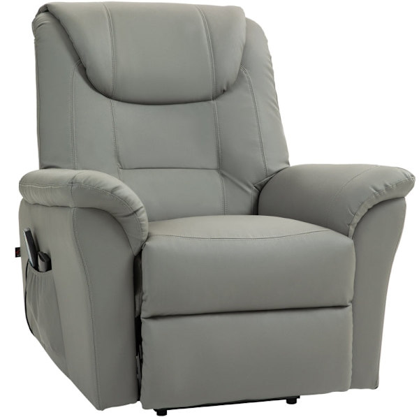 Rootz Elektrisk TV-stol med stigare - Massagefåtölj - Värmefunktion - Ståhjälp - Imiterat läder - 93cm x 95cm x 106cm