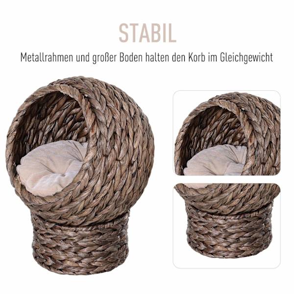Rootz katteseng - brun, hvid - jern, bomuld, flannel - 16,53 cm x 12,99 cm x 20,47 cm