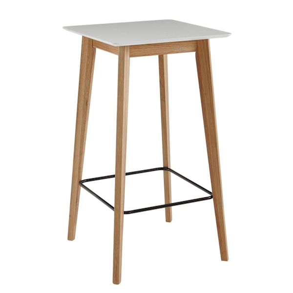 Rootz bord 60x110x60 cm vit kvadrat - Barbord för 4 personer - Modernt bord för bar - Design festbord trä - Skandinavisk ek högt bord