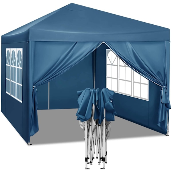 Rootz Gazebo Pop-Up -teltta - Vedenpitävä pagodi - Aurinkosuoja - UV-suoja - Sateenkestävä - Helppo asennus - 3m x 3m Sininen