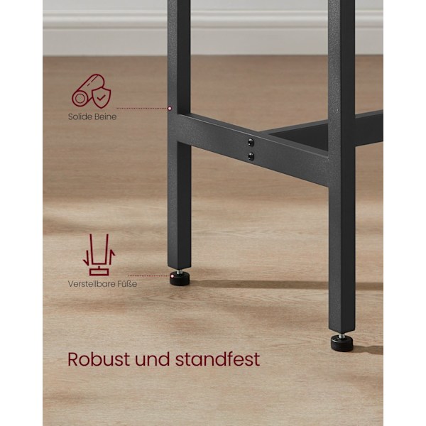 Rootz rektangulært barbord - industriel stil - pubbord - hvid - 120 cm x 60 cm x 105 cm