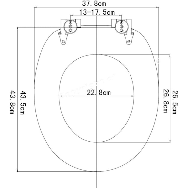 Rootz Soft-Close Toalettsits - Antibakteriell träsits - Vattenavvisande överdrag - Universal O-formad - Halkfri buffert - 37,8 cm x 43,8 cm x 3,2 cm